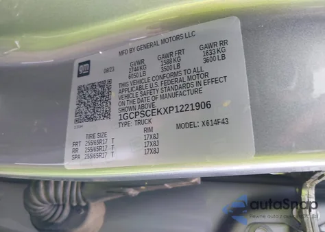 2023 Chevrolet Colorado 2Wd Short Box Lt из США, поврежденный, VIN 1GCPSCEKXP1221906